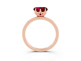 Rose gold Heart Cut Garnet Solitaire Ring with Thin Band and Prong Setting_15