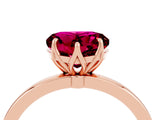 Rose gold Heart Cut Garnet Solitaire Ring with Thin Band and Prong Setting_16