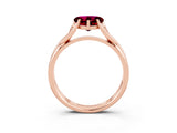 Rose gold Heart Cut Garnet Solitaire Twist Band Prong Setting Ring_39
