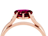 Rose gold Heart Cut Garnet Solitaire Twist Band Prong Setting Ring_40