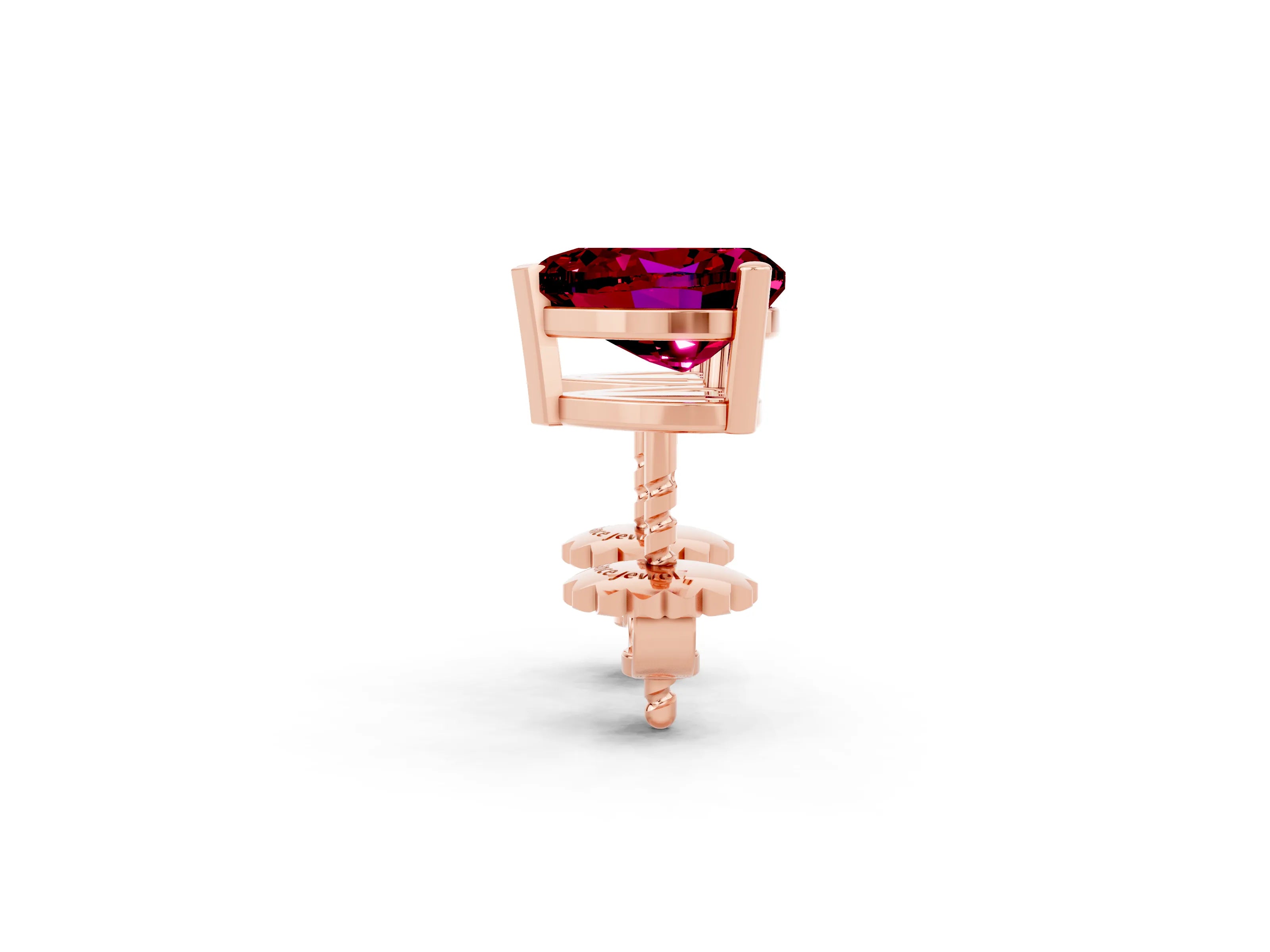 Rose gold Heart Cut Garnet Stud Earrings_20