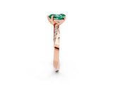 Rose gold Heart Cut Green Sapphire Engagement Ring with Side Stone Accents and Four-Prong Setting_26