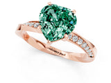 Rose gold Heart Cut Green Sapphire Engagement Ring with Side Stone Accents and Four-Prong Setting_61