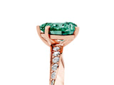 Rose gold Heart Cut Green Sapphire Engagement Ring with Side Stone Accents and Four-Prong Setting_65