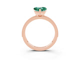 Rose gold Heart Cut Green Sapphire Milgrain Pavé Engagement Ring with Four-Prong Setting_15