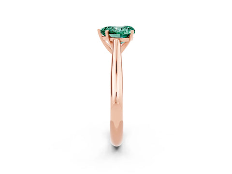 Rose gold Heart Cut Green Sapphire Solitaire Engagement Ring with Cathedral Setting and Four-Prong Mount_14