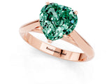 Rose gold Heart Cut Green Sapphire Solitaire Engagement Ring with Cathedral Setting and Four-Prong Mount_31
