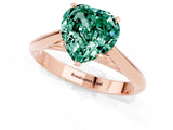 Rose gold Heart Cut Green Sapphire Solitaire Engagement Ring with Cathedral Setting and Four-Prong Mount_67