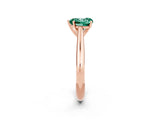 Rose gold Heart Cut Green Sapphire Solitaire Engagement Ring with Cathedral Setting and Four-Prong Mount_68