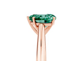 Rose gold Heart Cut Green Sapphire Solitaire Engagement Ring with Cathedral Setting and Four-Prong Mount_71