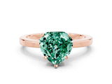 Rose gold Heart Cut Green Sapphire Solitaire Engagement Ring with Classic Band and Four-Prong Setting_24