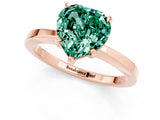 Rose gold Heart Cut Green Sapphire Solitaire Engagement Ring with Classic Band and Four-Prong Setting_25