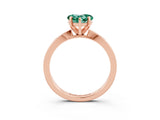 Rose gold Heart Cut Green Sapphire Solitaire Engagement Ring with Classic Band and Four-Prong Setting_27
