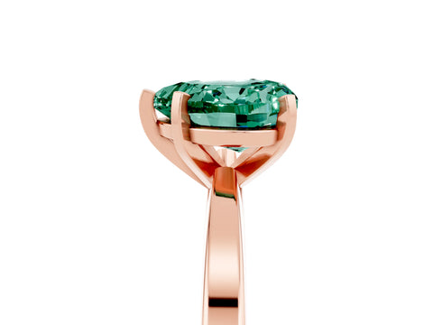 Rose gold Heart Cut Green Sapphire Solitaire Engagement Ring with Classic Band and Four-Prong Setting_29