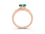 Rose gold Heart Cut Green Sapphire Solitaire Engagement Ring with Round Band and Four-Prong Setting_3