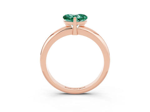 Rose gold Heart Cut Green Sapphire Solitaire Engagement Ring with Round Band and Four-Prong Setting_3