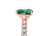 Rose gold Heart Cut Green Sapphire Solitaire Pavé Band with Four-Prong Setting_5