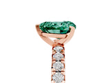Rose gold Heart Cut Green Sapphire Solitaire Pavé Engagement Ring with Round Band and Prong Setting_17