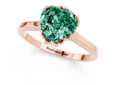 Rose gold Heart Cut Green Sapphire Solitaire Ring with Flower Prong Setting and Classic Band_13