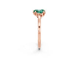 Rose gold Heart Cut Green Sapphire Solitaire Ring with Flower Prong Setting and Classic Band_39