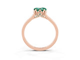 Rose gold Heart Cut Green Sapphire Solitaire Ring with Flower Prong Setting and Classic Band_40