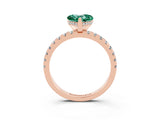 Rose gold Heart Cut Green Sapphire Solitaire Ring with Pavé Band and Four-Prong Setting_27
