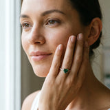 Rose gold Heart Cut Green Sapphire Solitaire Ring with Round  Pavé Band and Four-Prong Setting_43