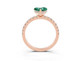 Rose gold Heart Cut Green Sapphire Solitaire Ring with Round  Pavé Band and Four-Prong Setting_47