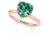 Rose gold Heart Cut Green Sapphire Solitaire Ring with Thin Band and Four-Prong Setting_1