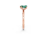 Rose gold Heart Cut Green Sapphire Solitaire Ring with Thin Band and Four-Prong Setting_2