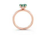 Rose gold Heart Cut Green Sapphire Solitaire Ring with Thin Band and Four-Prong Setting_3