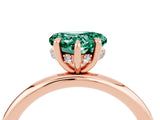 Rose gold Heart Cut Green Sapphire Solitaire Ring with Thin Band and Four-Prong Setting_4