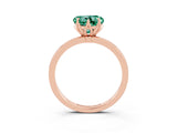 Rose gold Heart Cut Green Sapphire Solitaire Ring with Thin Band and Prong Setting_15