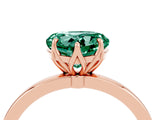 Rose gold Heart Cut Green Sapphire Solitaire Ring with Thin Band and Prong Setting_16