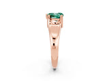 Rose gold Heart Cut Green Sapphire Solitaire Ring with Wide Band and Prong Setting_2