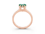 Rose gold Heart Cut Green Sapphire Solitaire Ring with Wide Band and Prong Setting_3