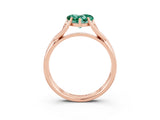 Rose gold Heart Cut Green Sapphire Solitaire Twist Band Prong Setting Ring_51