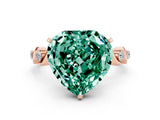 Rose gold Heart Cut Green Sapphire Solitaire Twisted Band with Round  Accents and Prong Setting_12