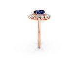 Rose gold Heart Cut Halo Cluster Diamond Ring with Pave Band and Four-Prong Setting_14