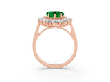 Rose gold Heart Cut Halo Cluster Diamond Ring with Pave Band and Four-Prong Setting_15