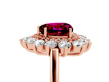 Rose gold Heart Cut Halo Cluster Diamond Ring with Pave Band and Four-Prong Setting_17