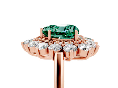 Rose gold Heart Cut Halo Cluster Diamond Ring with Pave Band and Four-Prong Setting_17