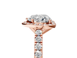 Rose gold Heart Cut Halo Diamond Engagement Ring with Pave Band and Four-Prong Setting_46