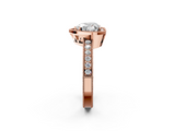 Rose gold Heart Cut Halo Diamond Pave Band Ring with Four-Prong Setting_63