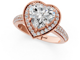Rose gold Heart Cut Halo Diamond Pave Band with Four-Prong Setting_47