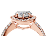 Rose gold Heart Cut Halo Diamond Pave Band with Four-Prong Setting_50