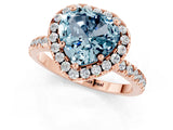 Rose gold Heart Cut Halo Diamond Pave Band with Prong Setting_1