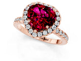 Rose gold Heart Cut Halo Diamond Pave Band with Prong Setting_1