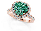 Rose gold Heart Cut Halo Diamond Pave Band with Prong Setting_1
