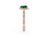 Rose gold Heart Cut Halo Diamond Pave Band with Prong Setting_2